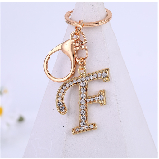New A-Z 26 Letter Key Chains Stainless Steel Keychain Charm Fashion Accessories Key Ornaments F