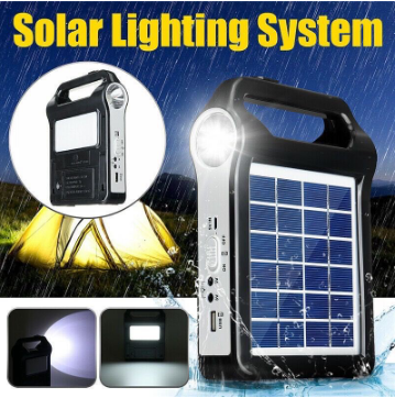 Portable Solar Panel Light Solar Generator System USB Port with Lamp Lighting