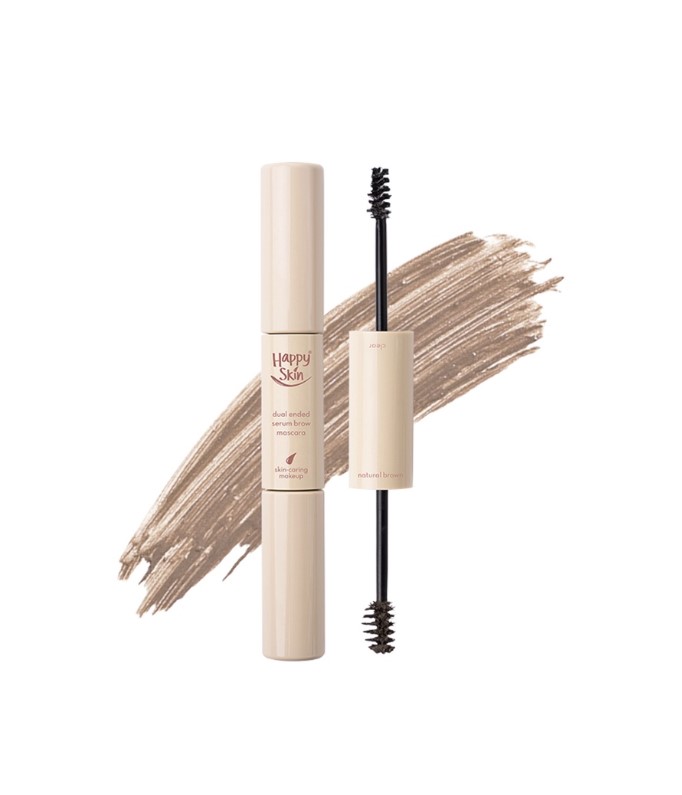 Happy Skin Second Skin Dual-ended Serum Brow Mascara Natural Brown and Clear 6MLx2