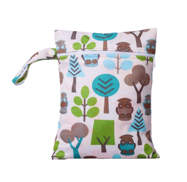 25x20cm Printed Pocket Wet Bag Waterproof Reusable Nappy Bags PUL Travel Baby Nappy Mini Size Wet Dry Bags Wetbags d5