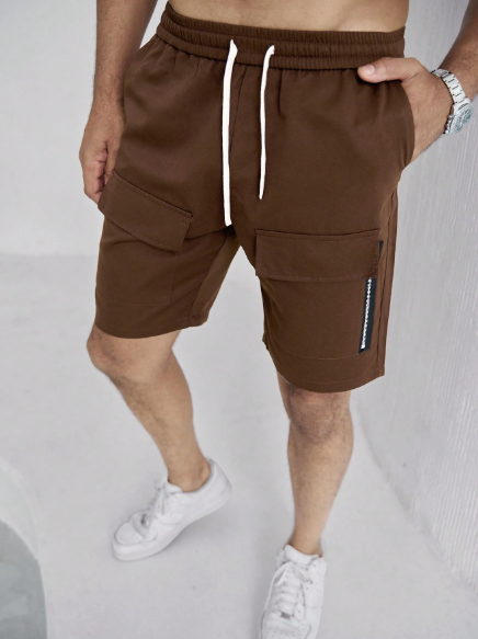 Manfinity LEGND Men's Drawstring Waist American Style Casual Cargo Shorts