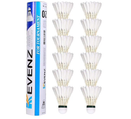 KEVENZ Goose Feather Badminton Shuttlecocks with Great Stability and Durability, High Speed Badminton Birdies