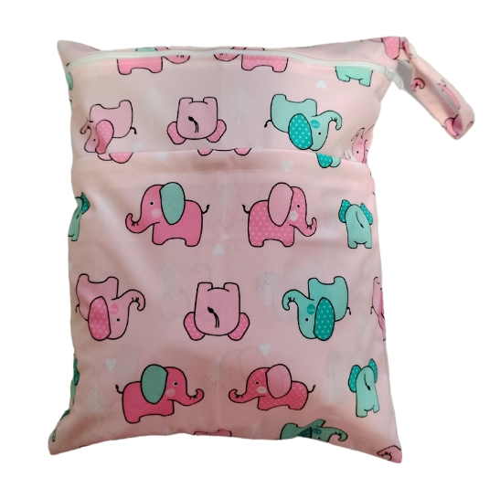 30x37cm Cloth Diaper Wet Dry Bags Double Zipper Mixed Color Printed Portable Waterproof Dag Storage Bag Swimwear Bag C40