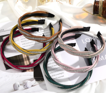 Korean Crystal Diamond Cross Headband Twisted Rhinestone Girl Hair Band Fashion Hair Accessories