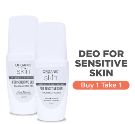 Organic Skin Japan Unscented Intensive Whitening Underarm Deodorant for Sensitive Skin Set of 2