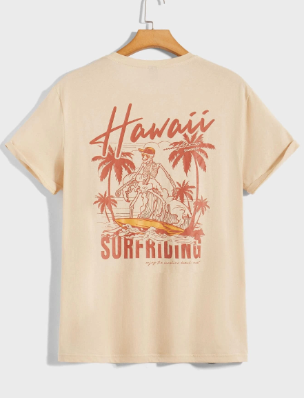 Manfinity VCAY Men T-Shirts Fit Crew Neck Short Sleeve Graphic Tee Palm Tree Casual