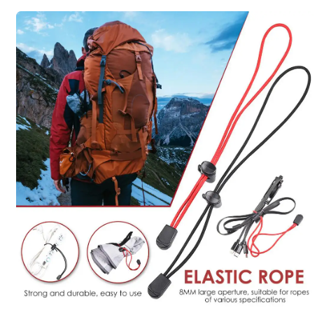 Elastic Rope Strong High Quality Durable Plastic Buckle Lightweight Elastic Rope for Outdoor Backpack Hiking Stick Holder