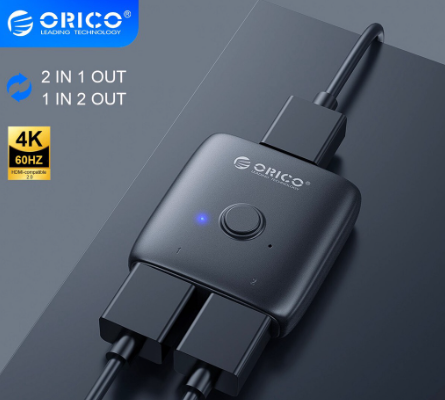 ORICO 4k HDMI-compatible Switch Hdmi-Compatible Kvm Switcher 60hz Bi-Direction Audio 2 In 1 Out  Converter Splitter Adapter For Ps4/5 Tv