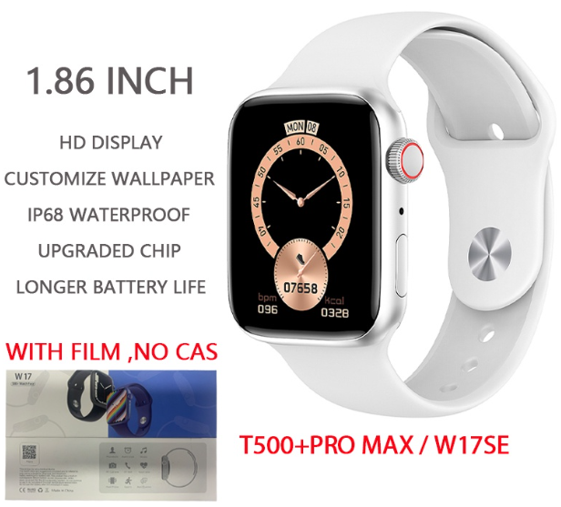 Smart Watch T500+Pro MAX-SILVER Custom Wallpaper, Waterproof, Bluetooth Call, Sports Watch, Men Women