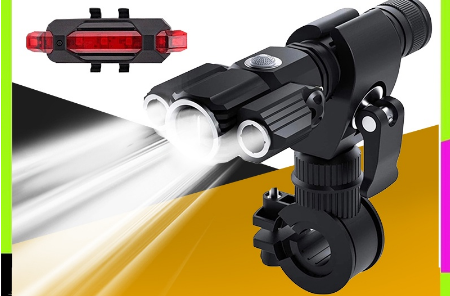 Bike Light Set LED Headlight USB Rechargeable Bicycle Lamp Flashlight For Riding Camping