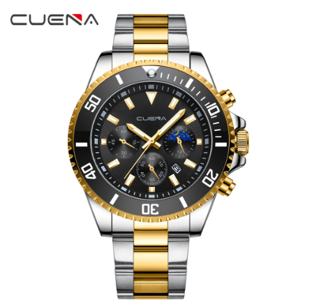 CUENA Men's Watch Top Brand Fashion Business Luxury Analog Quartz Stainless Steel Waterproof 6003 S m3