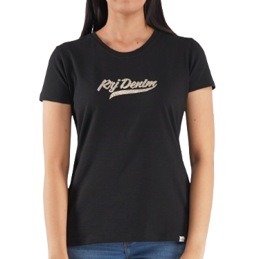 RRJ Basic Tees for Ladies Regular Fitting Shirt Trendy fashion T-shirt for Ladies 104113 (Black)