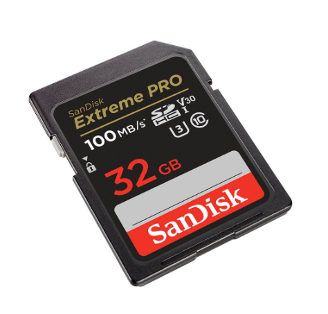 SanDisk Extreme PRO 32GB SDHC UHS-I C10, U3,V30,4K UHD Memory Card - SDSDXXO (Speed up to 100MB/s)