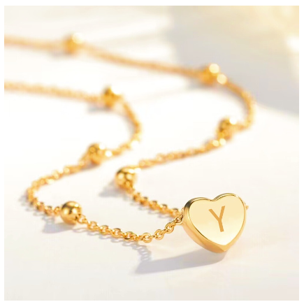 Kwintas Stainless Steel Necklace For Women 18K Gold A-Z Titanium Steel Pendant Accessories Jewelry Gift Y