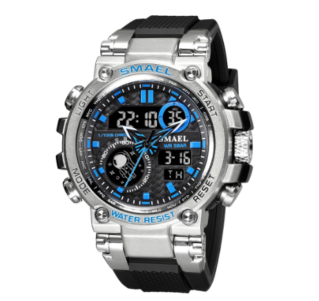 SMAEL Dual Time Watch for Men Luxury Brand Military Clock Waterproof Digital Wristwatch Mens Shock Resisitant Sport Watches 06