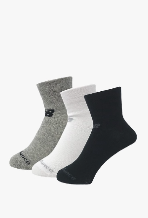 New Balance Performance Cotton Flat Knit Ankle Socks 3 Pair Unisex Socks - White