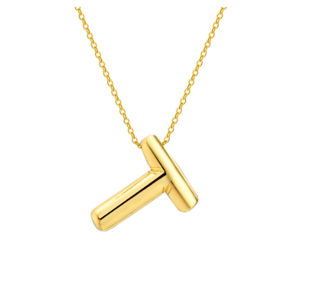 Meaeguet Initial Necklace for Women Girls,Dainty Gold Balloon Bubble Letter Necklace Layered Necklaces Puffy Name Personalized T