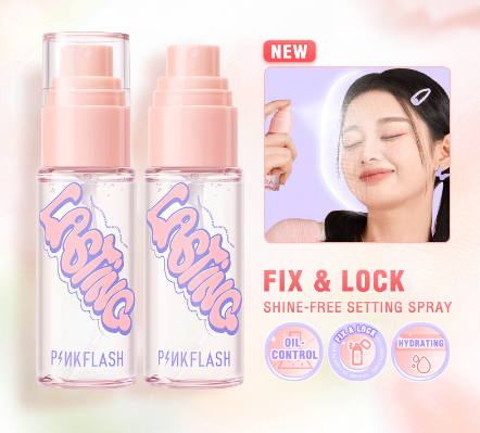 Pinkflash Fix & Lock Fast Film Forming Setting Spray Matte Hydrating Oil-Control Extend Makeup Wear Soothing Calming Non-Sticky Mask