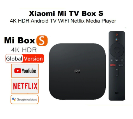 Global Version Xiaomi Mi Tv Box S 4k HDR Android 8.1 Ultra HD 2g 8g Wi-Fi Google Cast Netflix
