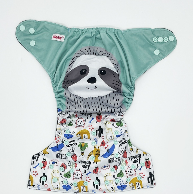 Bamboo Charcoal Cloth Diaper with Bamboo Charcoal Inserts and Double Leg Gusset D14