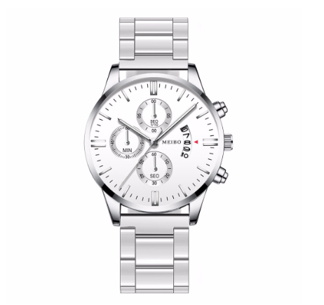 Men Stainless Steel Business Watch With Calendar Luxury Men Sport Watch Quartz Clock MEIBO Watch 007