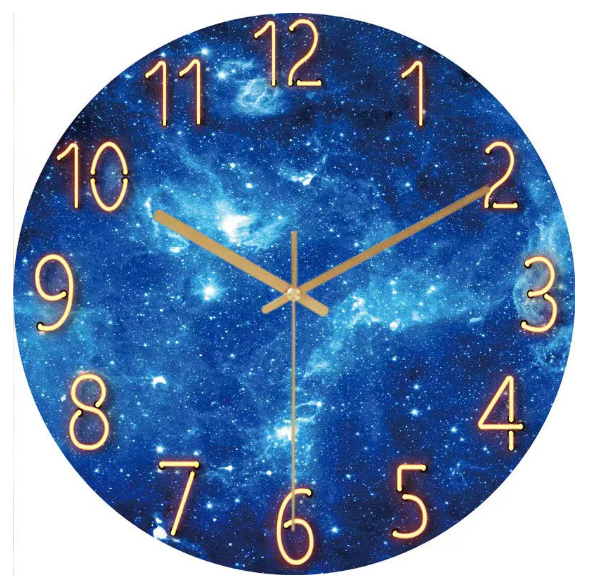 12 Inch Luminous Wall Clock Quartz Wooden Silent Glow in the Dark Clock - Silent Non-ticking