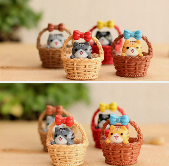 Garden Cat Ornament Miniature Figurine Resin Craft Plant Fairy Dollhouse Decor