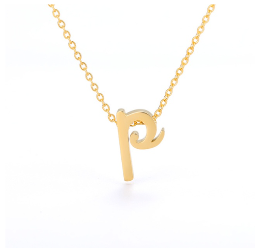 Maxzone Tiny Initial Letter Necklaces For Women Stainless Steel Old English Letter Vintage Necklace Boho Birthday Gothic Jewelry Gift P