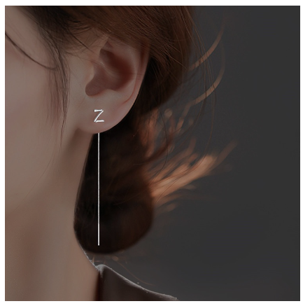 26 Initial 925 Silver Ear Cord Earrings Fashion Women Personalized English Letter Silver Ear Stud Ear Cord Z