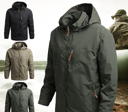 Waterproof Windproof Breathable Jacket Men Fashion Outdoor Mountain Hiking Softshell Hoodies Jacket