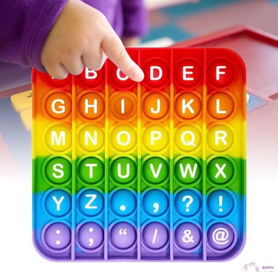 Push Pops Bubble Toy Rainbow Letter Board Game Thinking Training Puzzle Interesting Toy For Kids Audlt Party Game