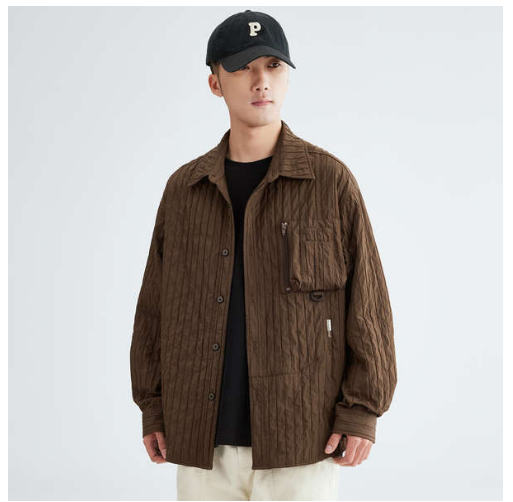 Meladee Wear High-End Texture Pleated Shirt Men Loose Large Size Ruffian Handsome Casual Shirt Jacket