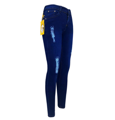 korean fashion tattered ripped denim jeans skinny pants for women's