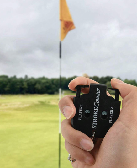 1pc Golf Score Counter With Chain Manual Square 2 Wheel Scorekeeper