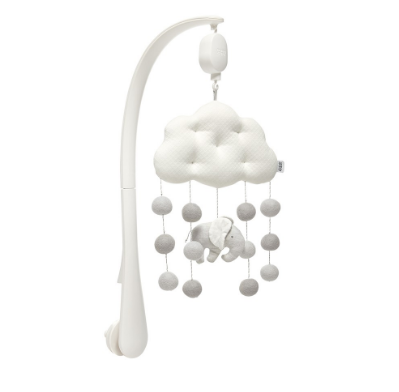 Mamas and Papas Welcome To The World Musical and Hanging Cot Mobile Crib - Grey (Elephant)