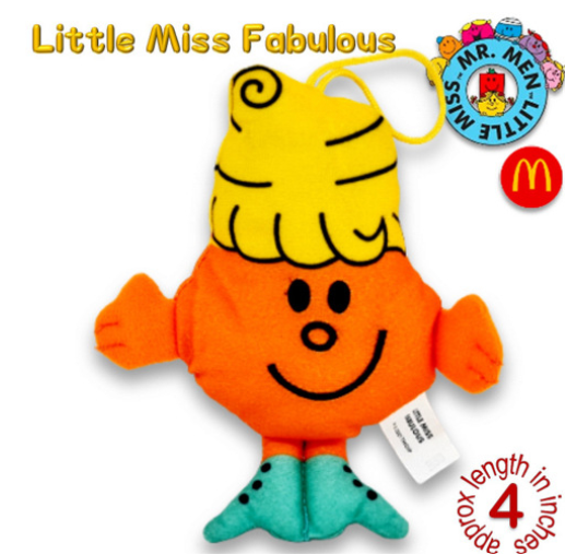 Mr Men Little Miss 2001 McDo Hanging Plushies Bag Charm Stuffed Toys M21