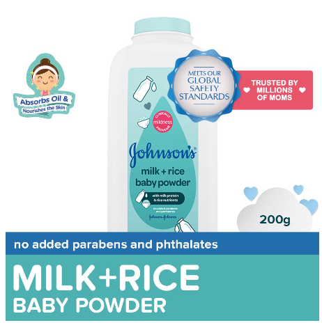 Johnson's Milk+Rice Baby Powder 200g - Baby Essentials, Baby Care
