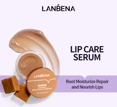 LANBENA Sugar Lip Mask Lip Balm Lip Scrub Moisturize Lip Exfoliating Nourishing Reduce Wrinkles 20G
