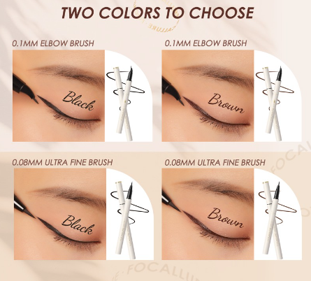 FOCALLURE Two Style Ultrafine Quick-dry Liquid Eyeliner Waterproof Long lasting Cat Eye Winged Beauty Kit Pen Makeup