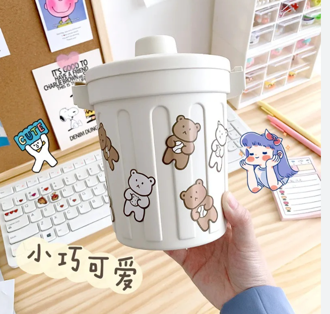 Mini Table Trash Can Storage Box Pen Organizer