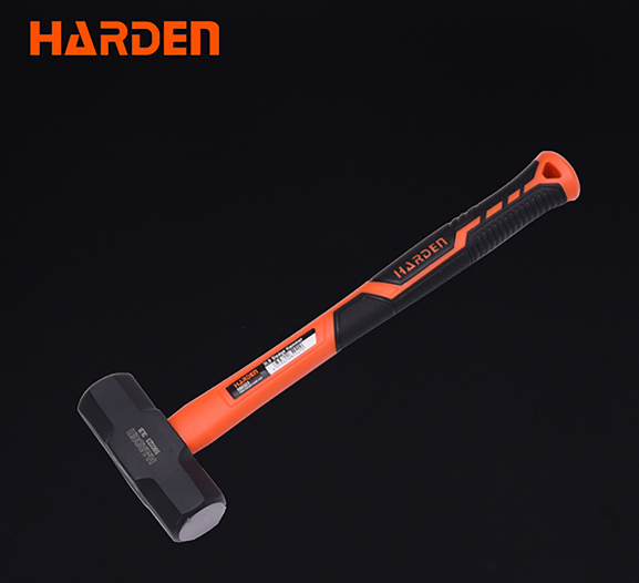 Harden 590323 3lb Sledge Hammer Fiberglass Handle Forged fine grain steel head hardened,HRC>48 Matt