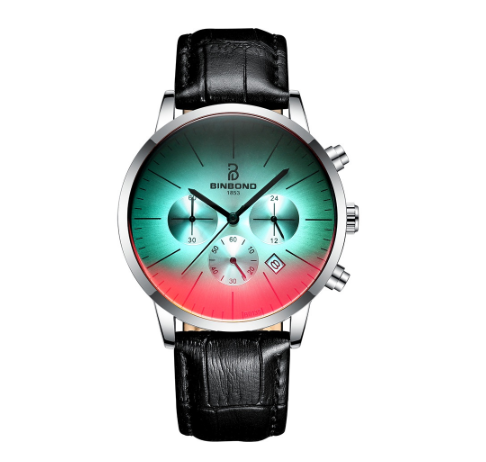 Binbond Original Luxury Ultra-Thin Fashion Multi-Function Symphony Sports Men Waterproof Stainless Steel Watch M08