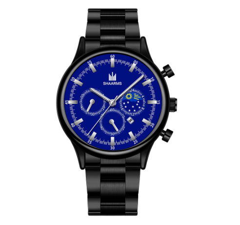 Men Stainless Steel Quartz Watch with Date Calendar 01