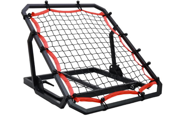 Basketball Rebounder & Soccer Pro Passback Training Aid with Adjustable Frame 3 x 2.5 ft- Portable Floor Baseball, Volleyball & Softball Return Net for Pitching, Fielding, Dribbling Practice