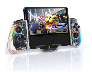 IINE Handheld One-Piece Joypad Controller with Hall Effect Joystick, RGB Light, Macro Setting for Nintendo Switch/OLED