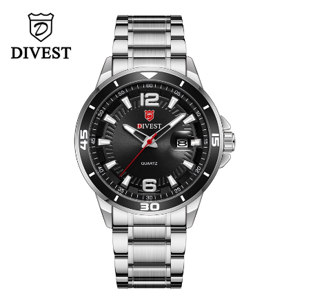 DIVEST Watch Men Brand Top Luxury Fashion Business Casual Stainless Steel Men's Watches Quartz Original Waterproof 9025 M5