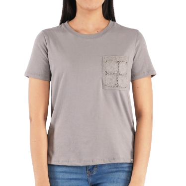 RRJ Basic Tees for Ladies Regular Fitting Shirt Trendy fashion T-shirt for Ladies 126054(Light Gray)