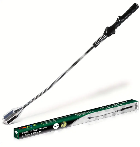 HUAEN Golf Swing Trainer Aid, Golf Grip Trainer For Warm-up, Swing Tempo Training, Weighted Golf Club For Indoor Practice For Right-Handed Chipping Hitting, Golf Accessories