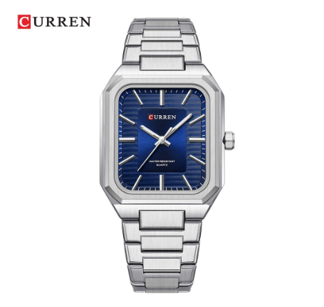 CURREN top luxury Original Genuine casual fashion business temperament simple style quartz waterproof men's watch 8457 X SILVER BLUE
