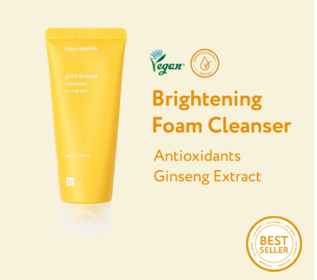 Face Republic Gold Mineral Cleanser 100mL [ Dull Skin, Brightening / Gold, Ginseng]